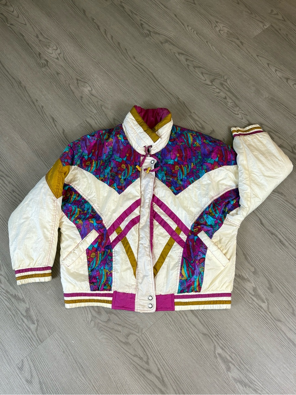 80s Misty Valley Colorblock Puff Jacket - Picture 1 of 7